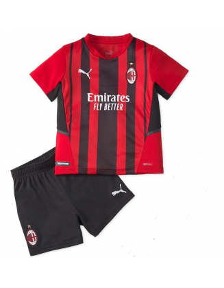 2021-2022 AC Milan Home Football Shirt For Kids
