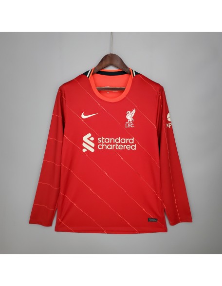 2020-2021 Liverpool Home Football Jersey Long Sleeve  